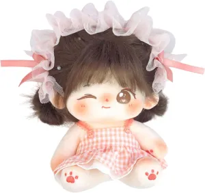 CALEMBOU Plush Doll, 20cm Cute Cotton Dolls with Skeleton, Anime Plushies Soft Stuffed Dress Up Doll, Kawaii Plush Toys Rag Dolls with Clothes Birthday Gift for Girls (Doll&Clothes-Winkii)