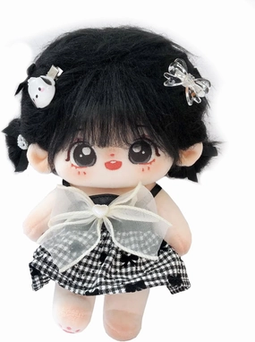 CALEMBOU Plush Doll, 20cm Cotton Doll with Skeleton, Cute Anime Plushies Soft Stuffed Dress Up Doll, Kawaii Plush Toys Rag Dolls with Clothes Gift for Girls(Doll&Clothes-XiaoWanzhi-A)