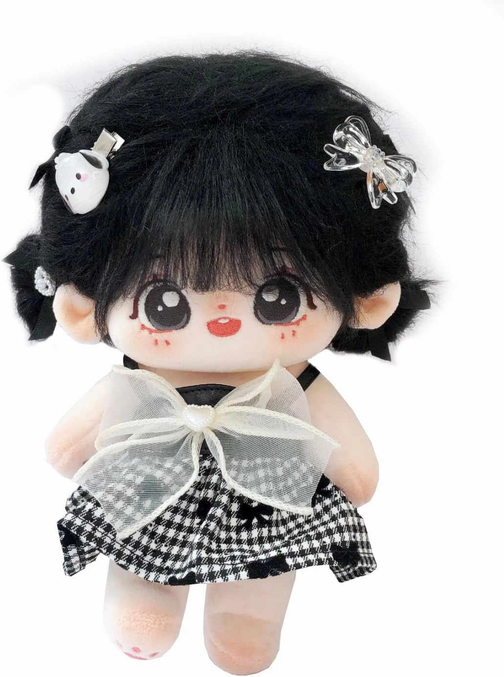 CALEMBOU Plush Doll, 20cm Cotton Doll with Skeleton, Cute Anime Plushies Soft Stuffed Dress Up Doll, Kawaii Plush Toys Rag Dolls with Clothes Gift for Girls(Doll&Clothes-XiaoWanzhi-A)