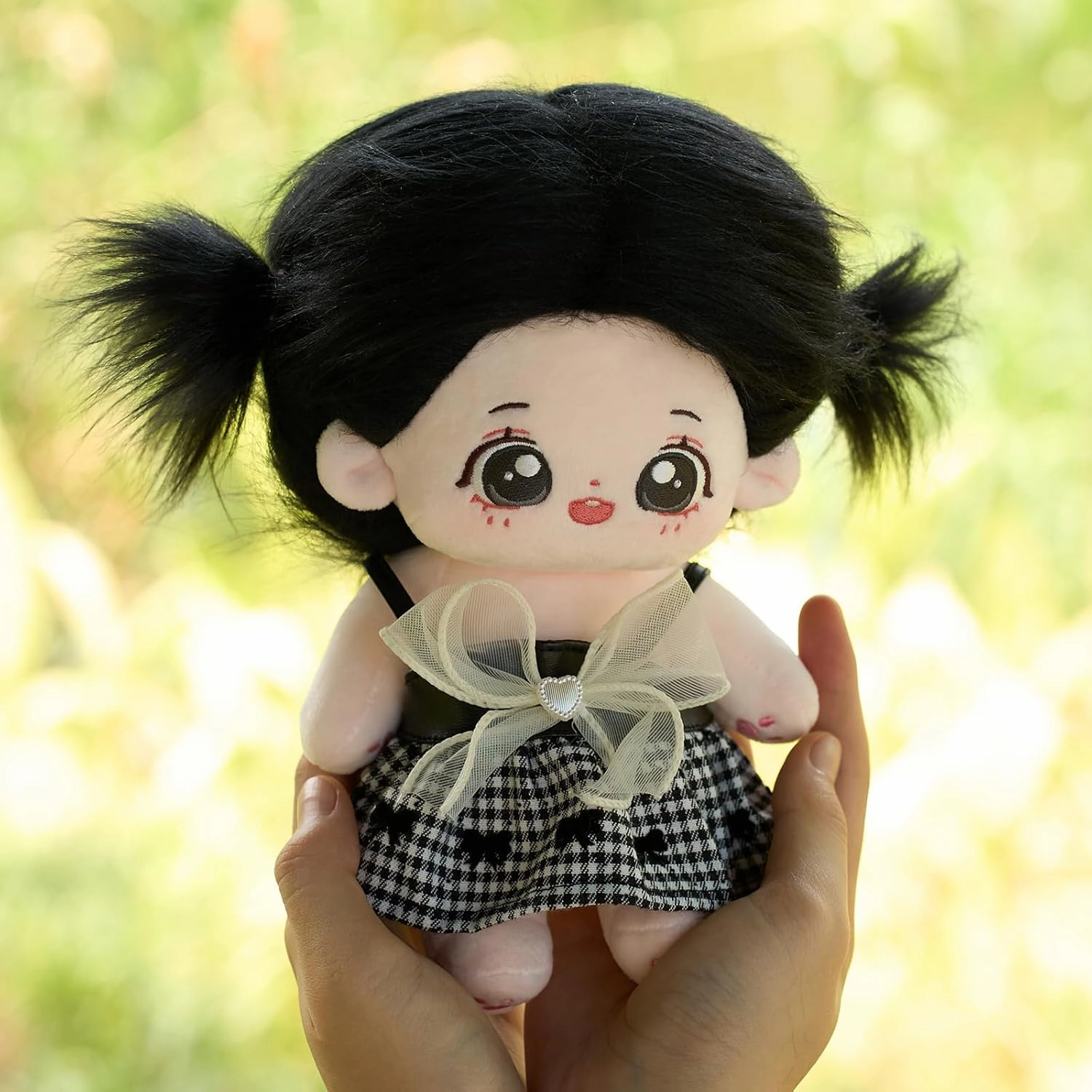 CALEMBOU Plush Doll, 20cm Cotton Doll with Skeleton, Cute Anime Plushies Soft Stuffed Dress Up Doll, Kawaii Plush Toys Rag Dolls with Clothes Gift for Girls(Doll&Clothes-XiaoWanzhi-A)