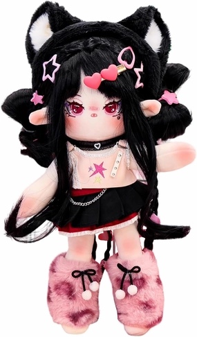 CALEMBOU Plush Doll, 30 cm Cotton Doll with Skeleton, Soft Anime Plush Dress Up Dolls, Kawaii Stuffed Toys Gift Come with Clothes