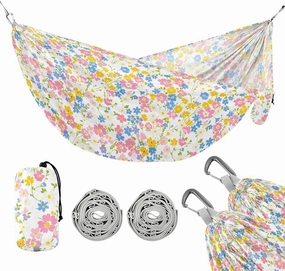Camping Hammock Outdoor Hammocks for Outside Flower Beach Trees Portable Lightweight with Pockets Tree Straps Indoor