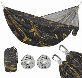 Camping Hammock Outdoor Hammocks for Outside Line Whale Beach Trees Portable Lightweight with Pockets Tree Straps Indoor