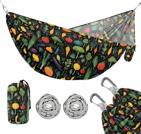 Camping Hammock Outdoor Hammocks for Outside Vegetables Beach Trees Portable Lightweight with Pockets Tree Straps Indoor