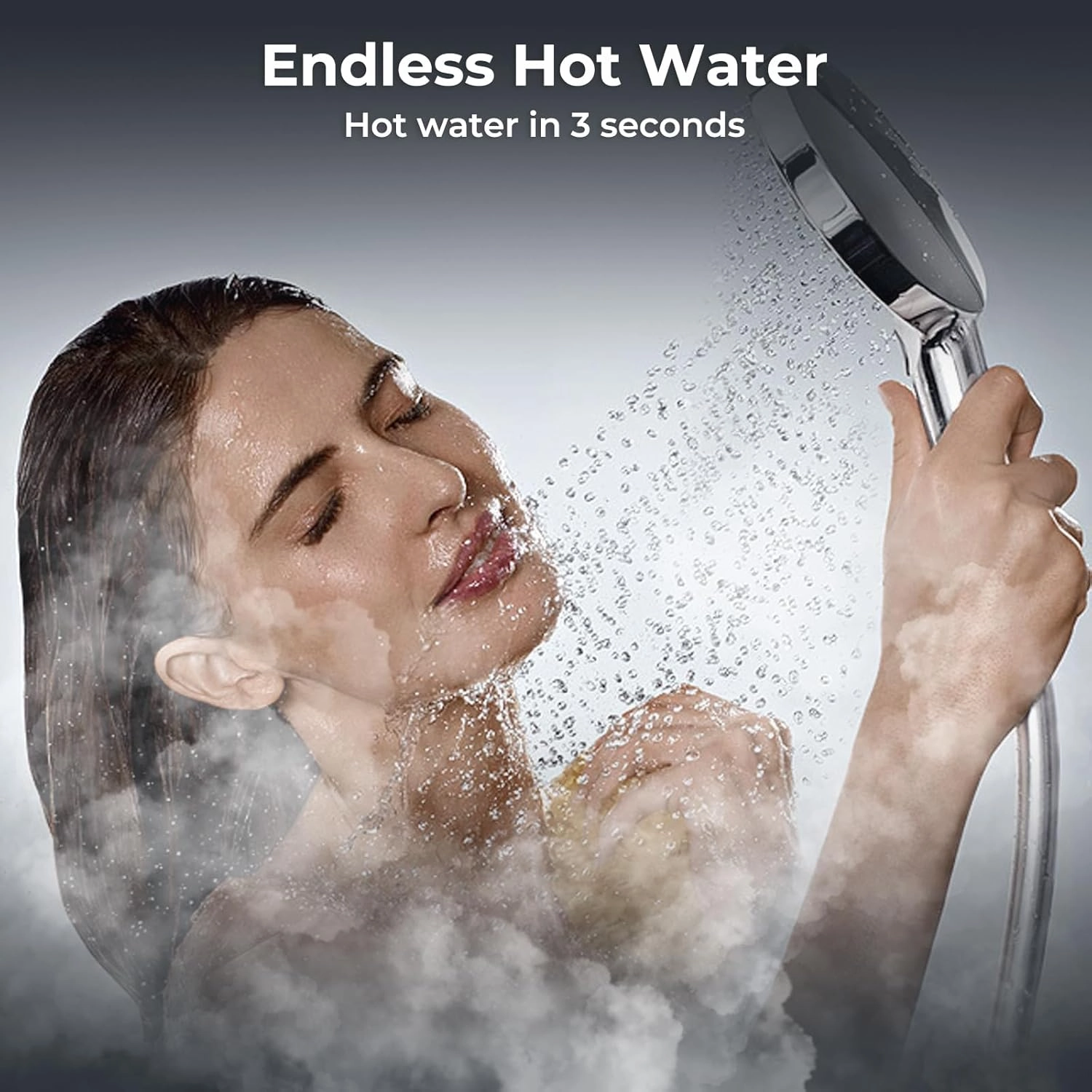 CAMPLUX Tankless Electric Water Heater 18kW, On Demand Hot Water Heater Electric with Digital Display 240V for Whole House Shower, Black