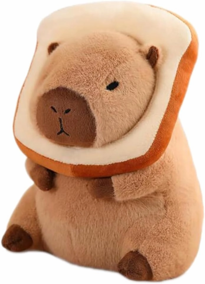 Capybara Plush Toy Costume Cute Capybara Ultra-Soft Stuffed Animal for Children, Soft Plushie Pillow & Birthday Graduation Gift for Kids, Boys and Girls Home Decoration 12inches(Toast)