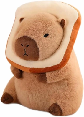Capybara Plush Toy Costume Cute Capybara Ultra-Soft Stuffed Animal for Children, Soft Plushie Pillow & Birthday Graduation Gift for Kids, Boys and Girls Home Decoration 12inches(Toast)