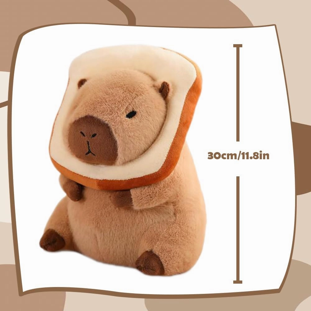 Capybara Plush Toy Costume Cute Capybara Ultra-Soft Stuffed Animal for Children, Soft Plushie Pillow & Birthday Graduation Gift for Kids, Boys and Girls Home Decoration 12inches(Toast)
