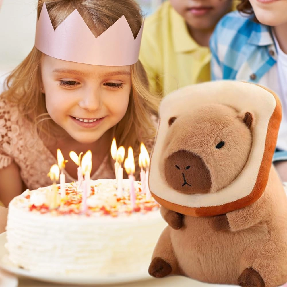 Capybara Plush Toy Costume Cute Capybara Ultra-Soft Stuffed Animal for Children, Soft Plushie Pillow & Birthday Graduation Gift for Kids, Boys and Girls Home Decoration 12inches(Toast)