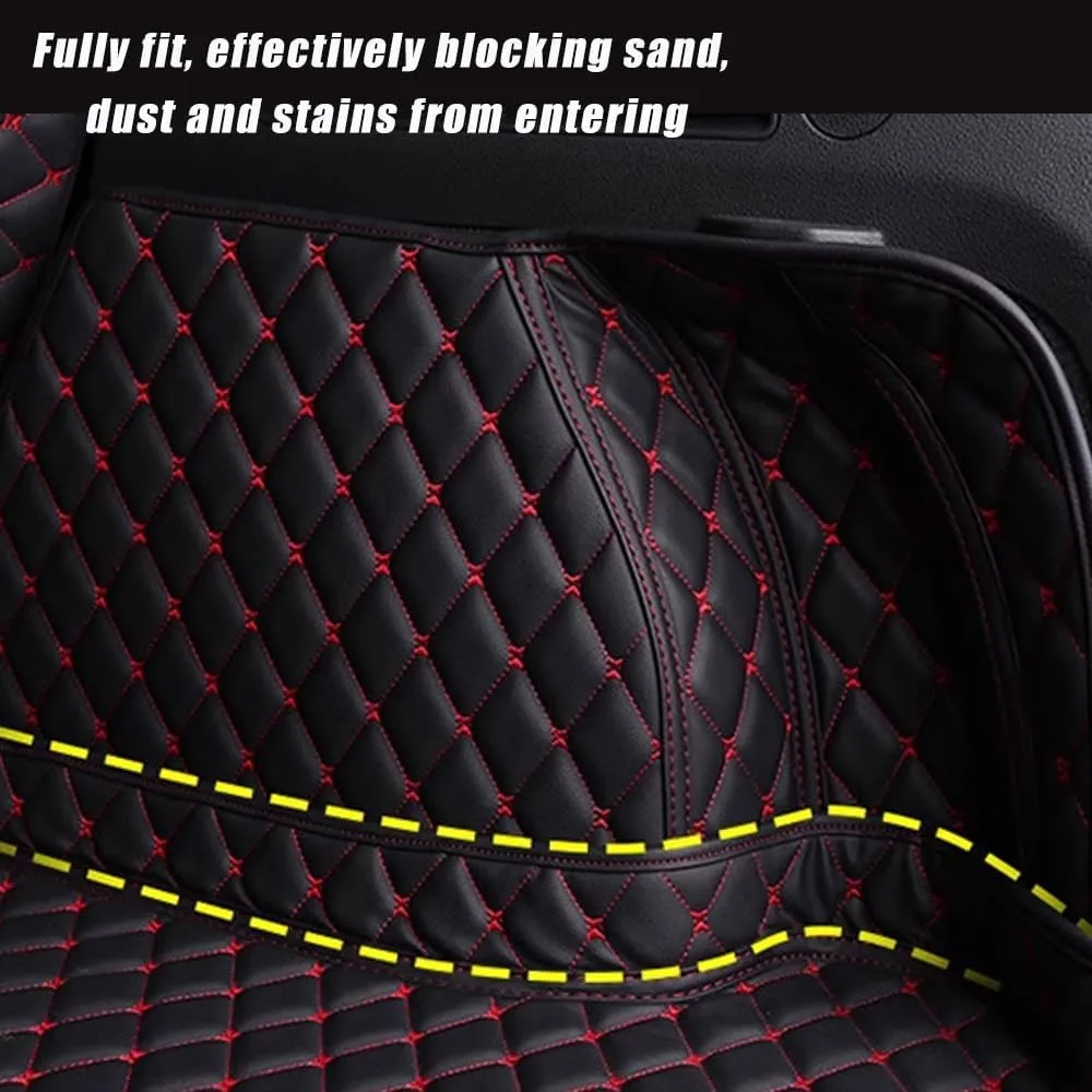 Car Boot Mat for Jaguar F-Pace 2016-2018, Boot Liner Mat Car Cargo Mat Anti-Scratch Tear-Resistan,1-F Beige