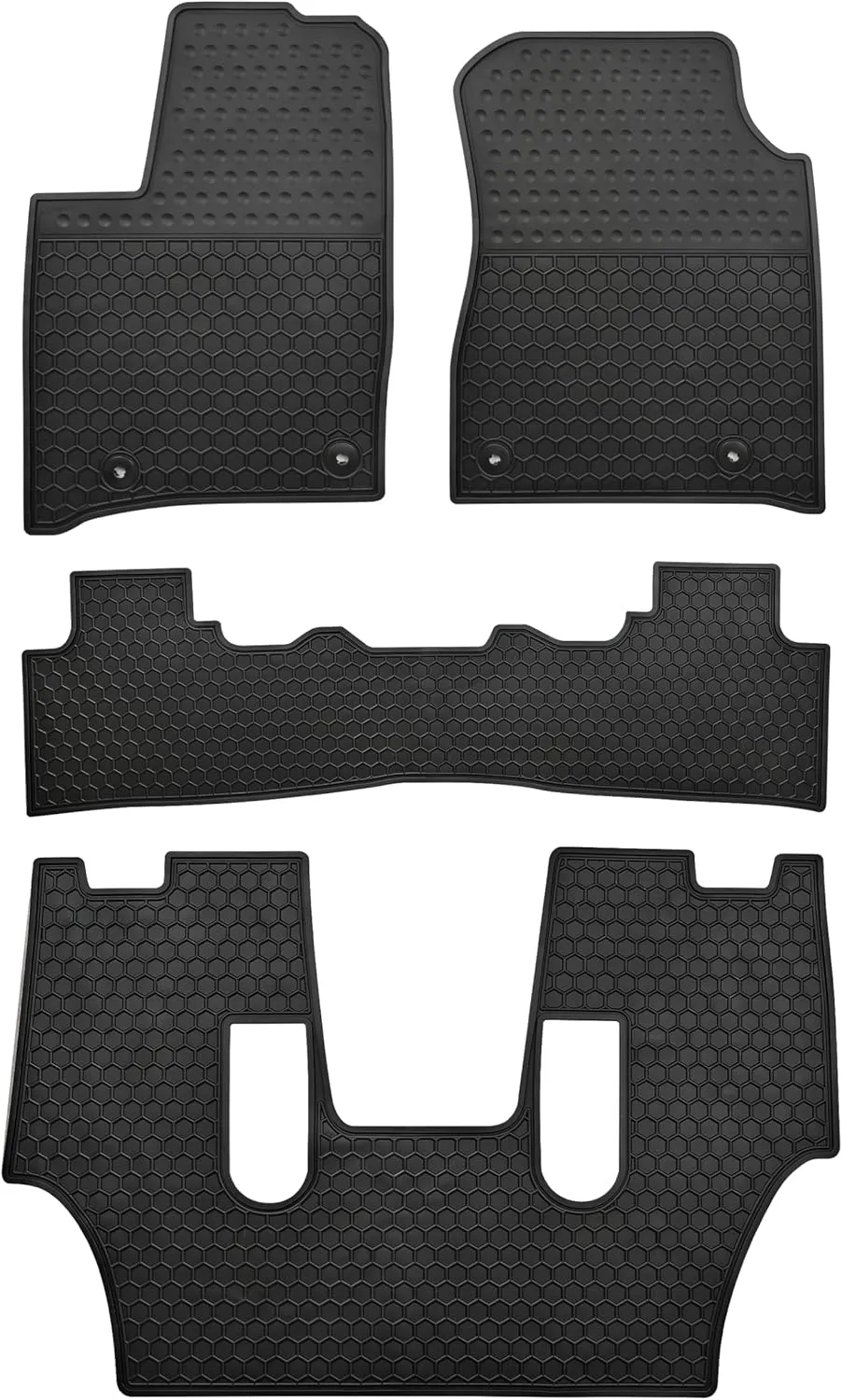 Car Floor Mats Custom Fit for Dodge Durango 2021 2020 2019 2018 2017 2016（Bucket Seats） 3 Rows Odorless Washable Heavy Duty Rubber (All Weather) Floor Liners Set Black