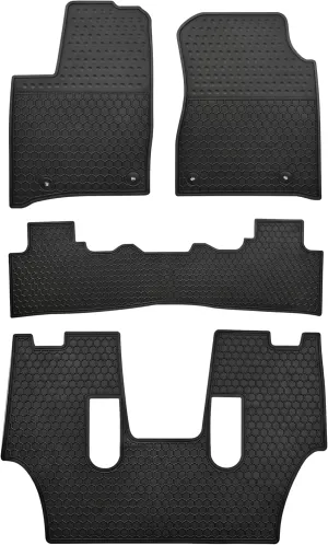 Car Floor Mats Custom Fit for Dodge Durango 2021 2020 2019 2018 2017 2016（Bucket Seats） 3 Rows Odorless Washable Heavy Duty Rubber (All Weather) Floor Liners Set Black