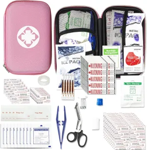 Car-Home Survival First-Aid Kit Emergency-Kit - Pink 273Piece Equipment Travel Supplies First Aid Set Home Essentials Camping Hiking YIDERBO