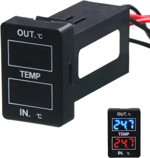 Car Internal and External Temperature Display, Celsius Temperature, Dual Temperature Sensors Use for Toyota (Type A)