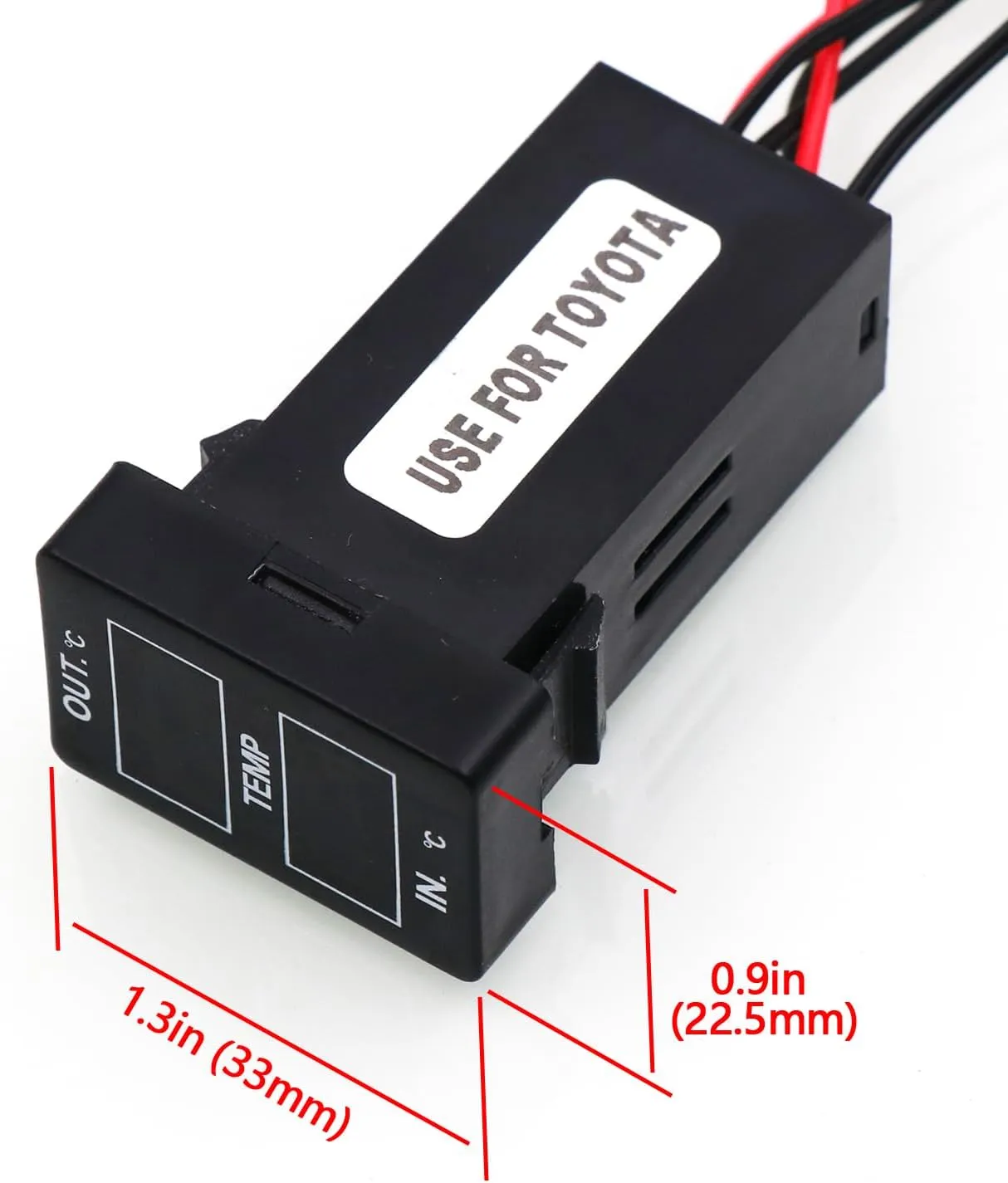 Car Internal and External Temperature Display, Celsius Temperature, Dual Temperature Sensors Use for Toyota (Type A)