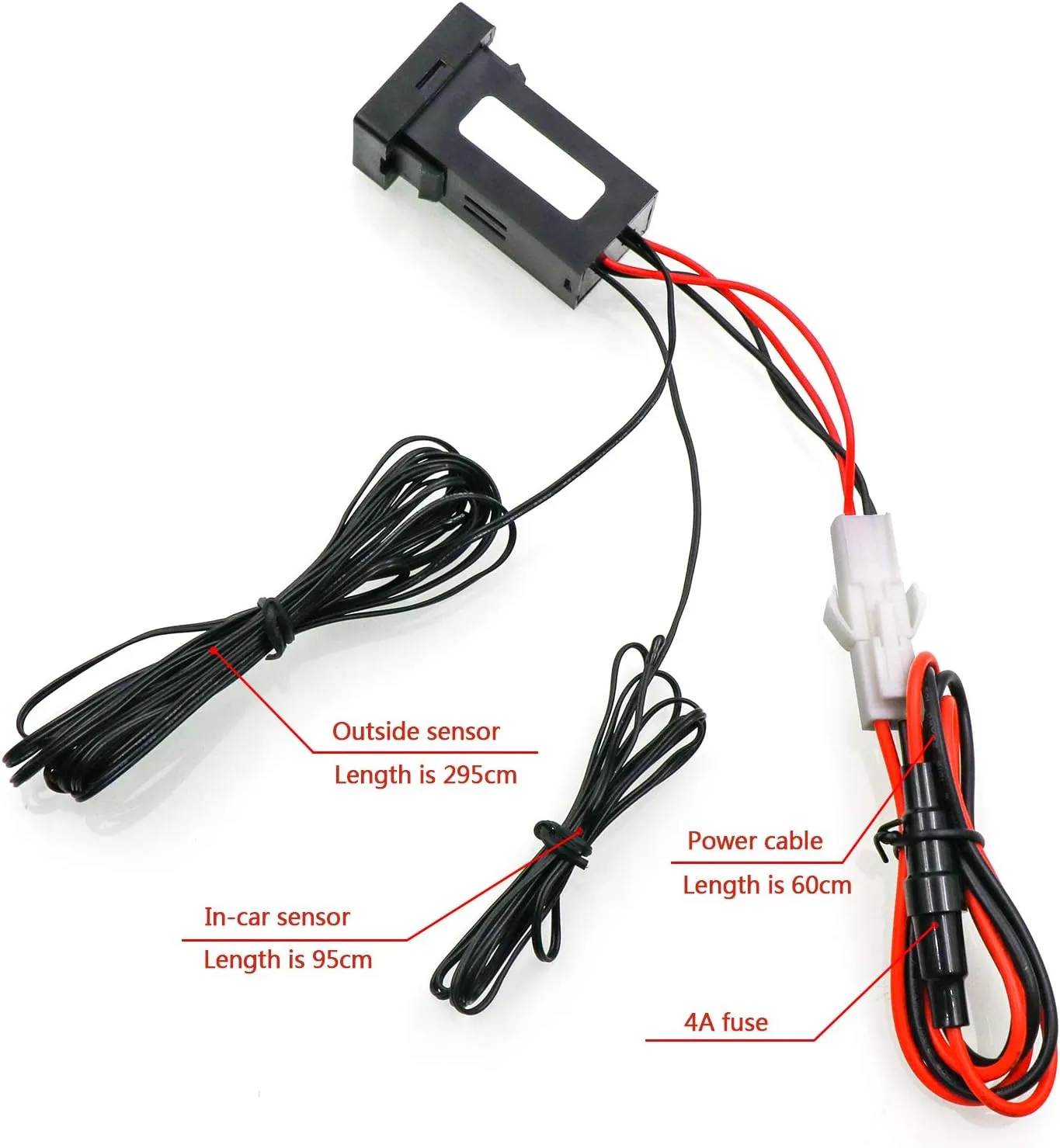 Car Internal and External Temperature Display, Celsius Temperature, Dual Temperature Sensors Use for Toyota (Type A)