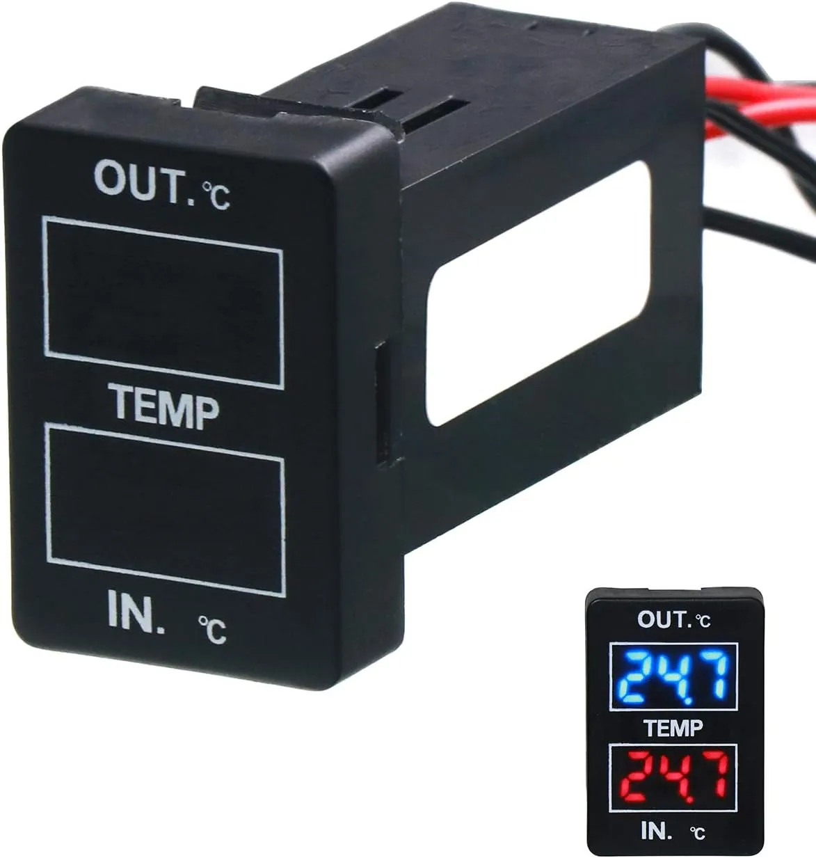 Car Internal and External Temperature Display, Celsius Temperature, Dual Temperature Sensors Use for Toyota (Type A)