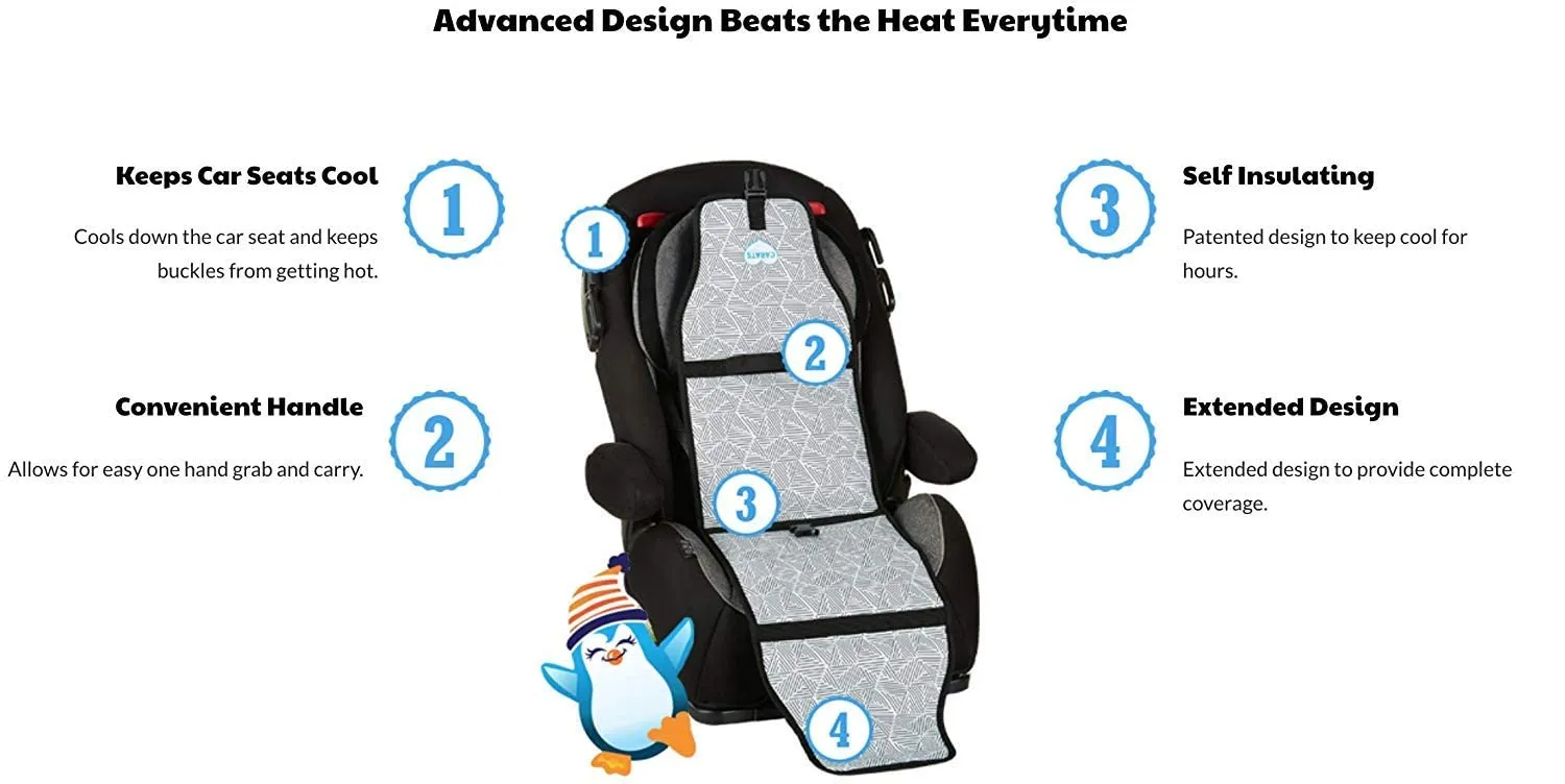 Car Seat Cooling Pad for Babies, Toddlers, and Kids - Comfortable and Durable Cooling Pad for Hot Summer Days - Popsicle White, one Size