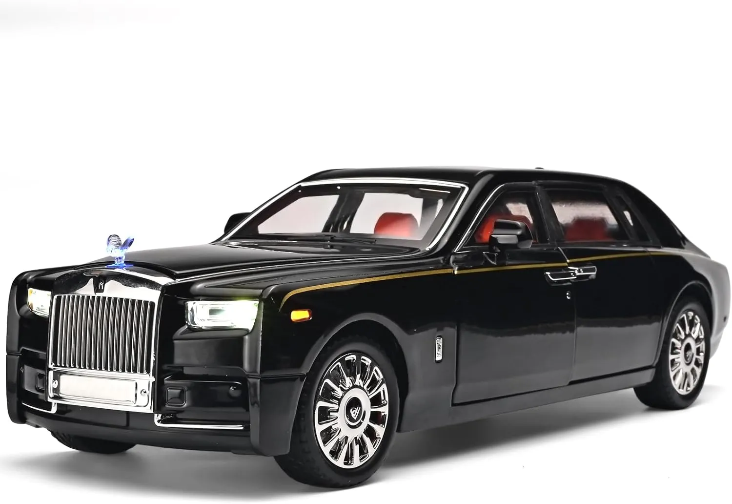 Car Toys for Boys 1/18 Diecast Cars Phantom Model Car Kits Collectible Suitability for Children and Adults,Pull Back Cars with Light and Sound,Toy Cars for Boys Age 4-7（Black）