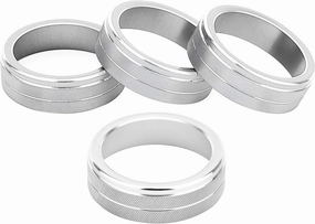 Car Air Conditioning Heat Control Switch Rotary Knob Ring Cover Fit for Volvo S60 V60 XC60 S60 V40 (Silver 4pcs)