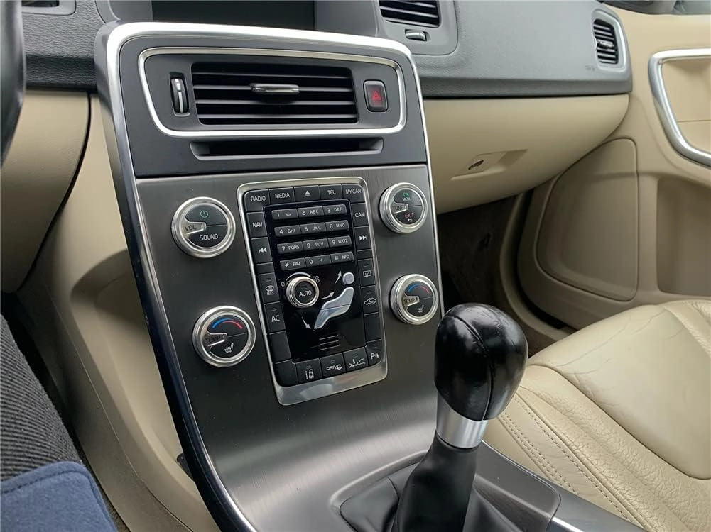Car Air Conditioning Heat Control Switch Rotary Knob Ring Cover Fit for Volvo S60 V60 XC60 S60 V40 (Silver 4pcs)