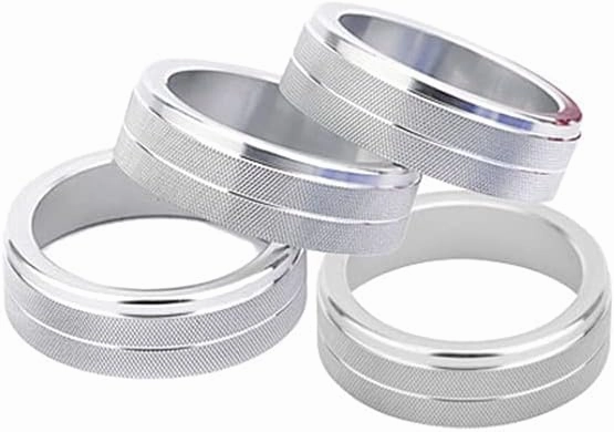 Car Air Conditioning Heat Control Switch Rotary Knob Ring Cover Fit for Volvo S60 V60 XC60 S60 V40 (Silver 4pcs)