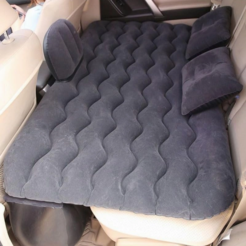 Car Air Mattress for Hongqi H5 2017–2025, Inflatable Back Seat Sleeping Pad with Pump & 2 Pillows, Folding Portable Camping Bed for Travel& Road Trips,Black