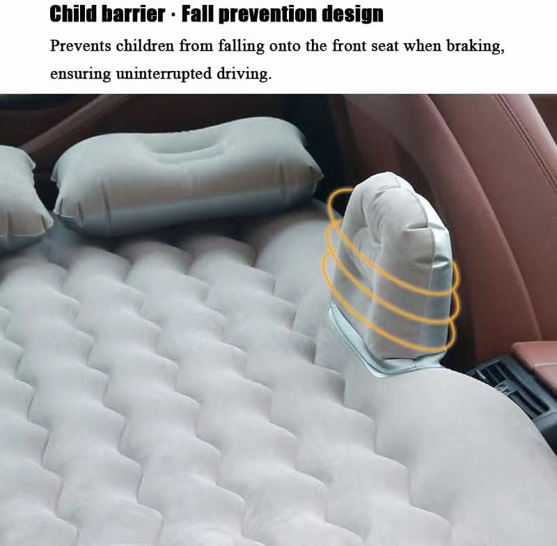 Car Air Mattress for Hongqi H5 2017–2025, Inflatable Back Seat Sleeping Pad with Pump & 2 Pillows, Folding Portable Camping Bed for Travel& Road Trips,Black