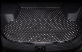 Car Boot Mats for Genesis GV70 EV Pure Electric 2023 2024, Custom Protector Pad Cargo Tray Liners Trunk Carpets All Weather Interior Accessories,Black Beige