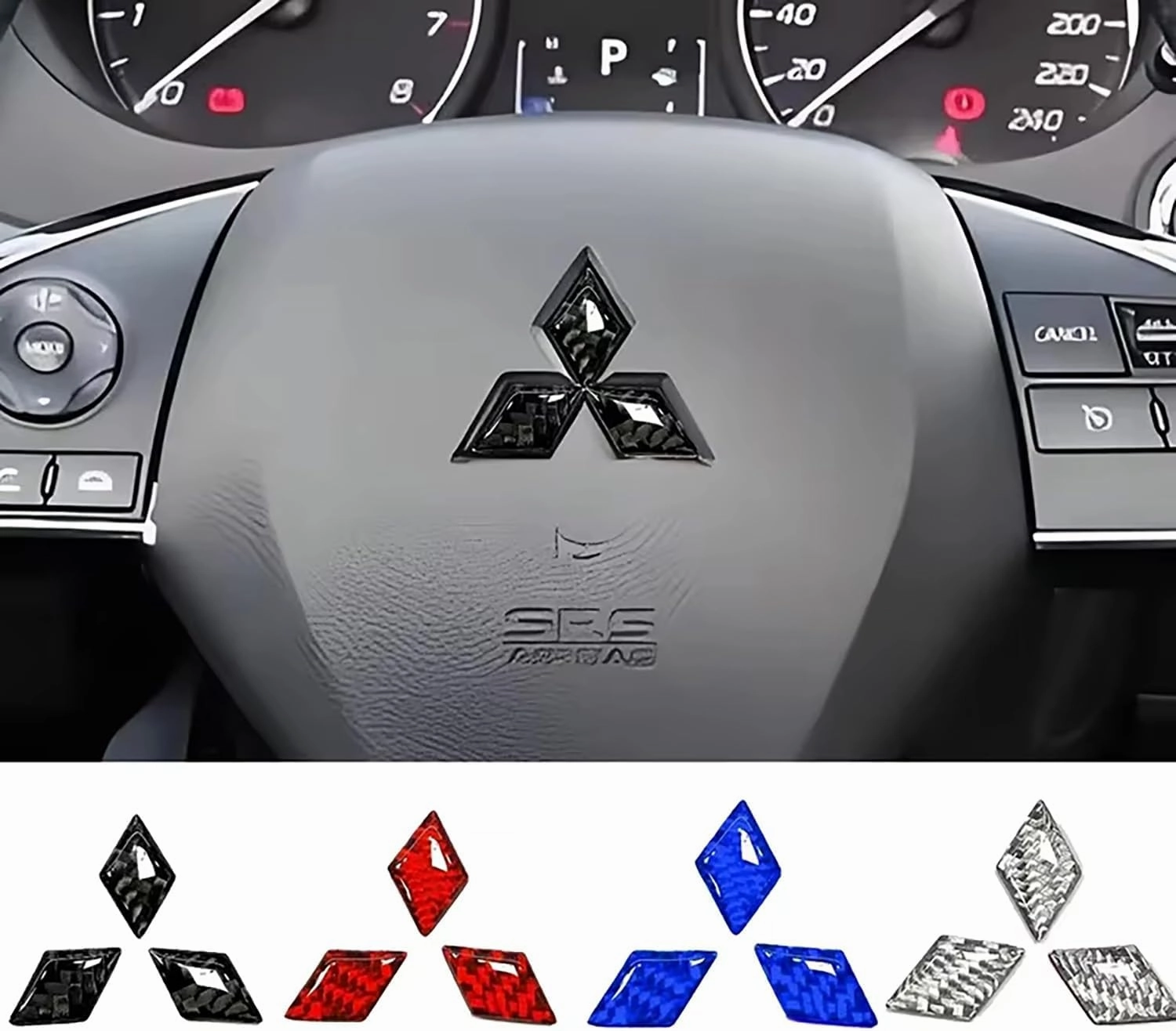 Car Emblem Badge for Mitsubishi Lancer EX Outlander Pajero ASX Eclipse Cross Ralliart Badge Stickers Car Front Rear Hood Trunk Grille, Emblem Replacement Car Sticker Badge Styling Decorate