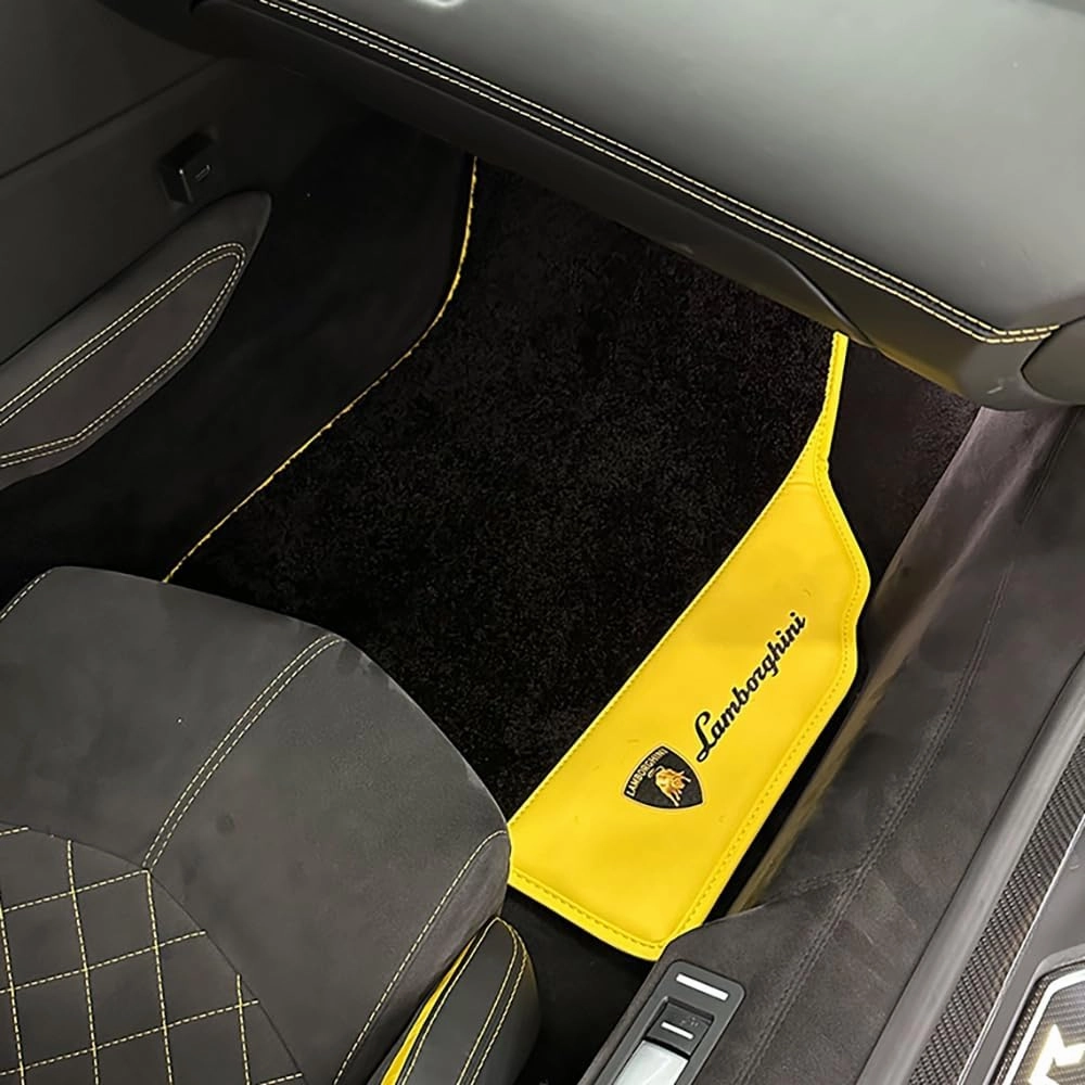 Car Floor Mats for Lamborghini Gallardo LP 570-4 Blancpain LP570-4 2011, Leather Car Mat Set All Weather Full Coverage Floor Liners,Red