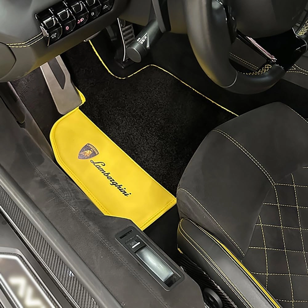 Car Floor Mats for Lamborghini Gallardo LP 570-4 Blancpain LP570-4 2011, Leather Car Mat Set All Weather Full Coverage Floor Liners,Red