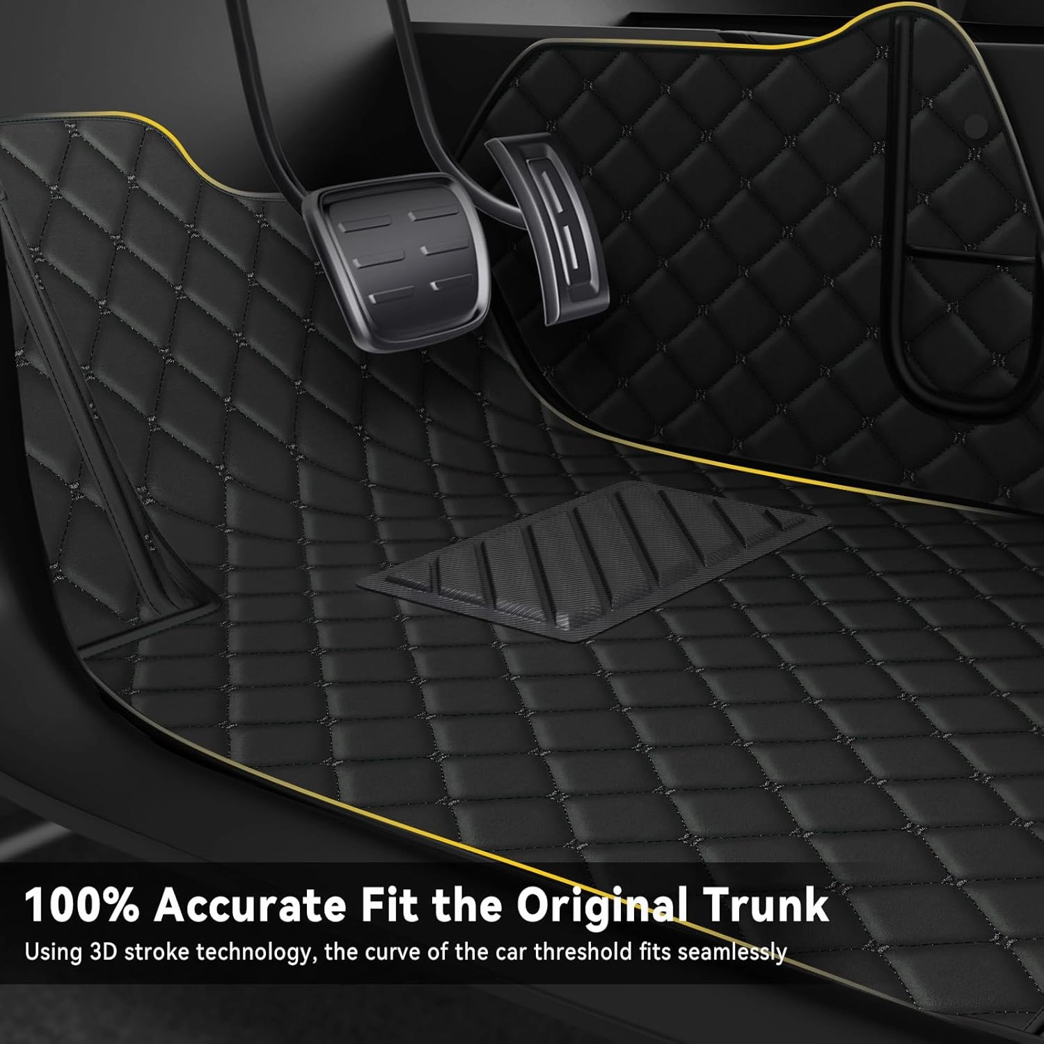 Car Floor Mats for Toyota Highlander 7Seats 2022-2023,Nappa Leather Full Coverage Floor Mat All Weather Luxury Floor Liner(Black,Full Set)