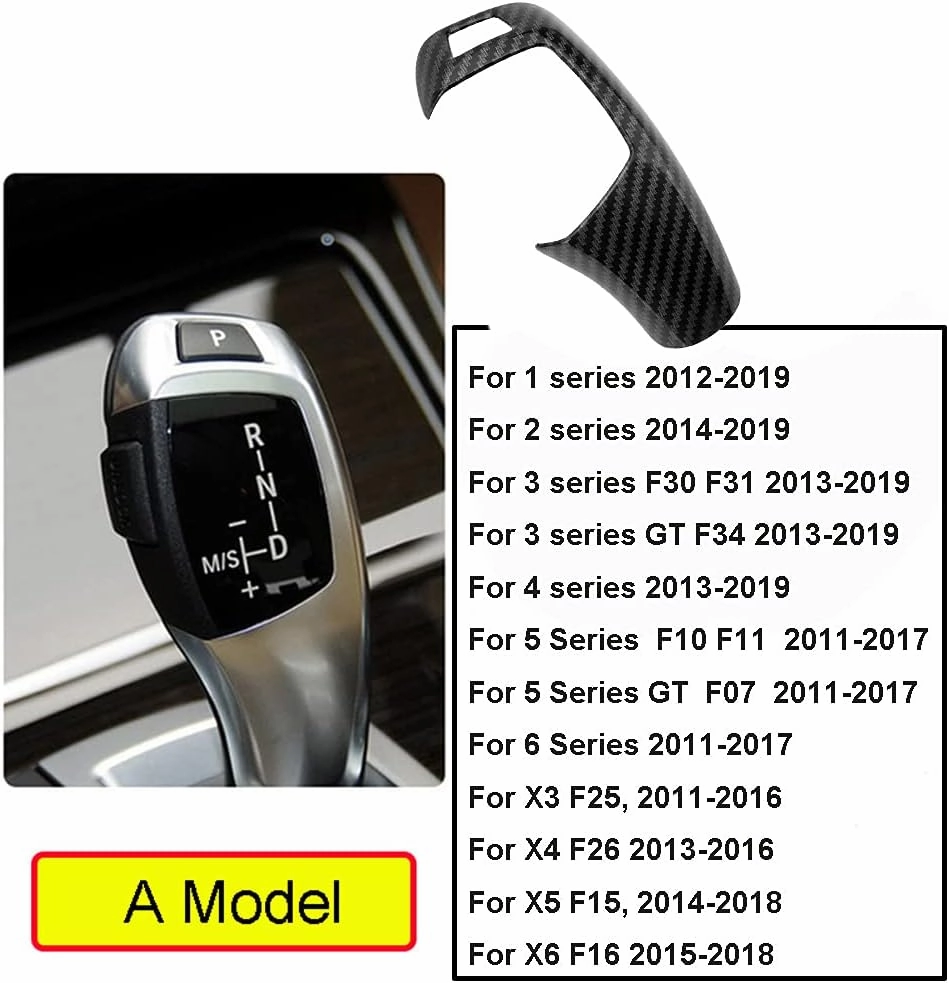 Car Gear Shift Knob Panel Cover Carbon Fiber Pattern Sticker Fit for BMW 1 2 3 4 5 6 X3 X4 X5 X6 Series F20 F22 F30 F31 F34 F10 F11 F07 F25 F26 F15 F16