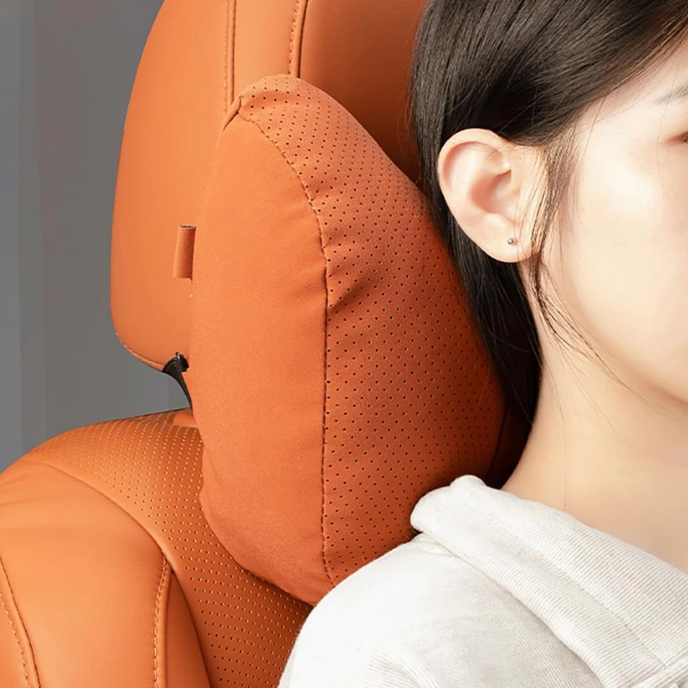 Car Neck Pillow Set for Mazda Biante 2008 2009 2010 2011 2012 2013, Leather Car Headrest Lumbar Support Waist Backrest Head Support Cushion,Black