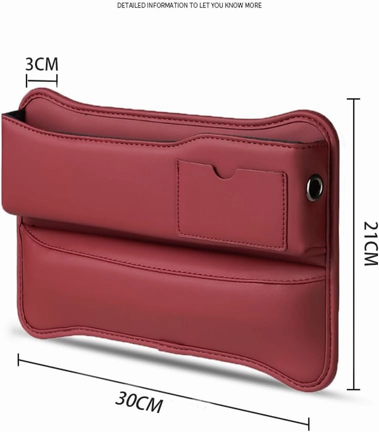 Car Seat Gap Storage Box for Audi A6 Avant C8 C8.5 C7 C7.5 C6 C6.5 C5 C5.5 C4, Car Storage Box Seat Gap Storage Box Car Clamp Storage Bag Neat Car Supplies,Red-Passenger's seat