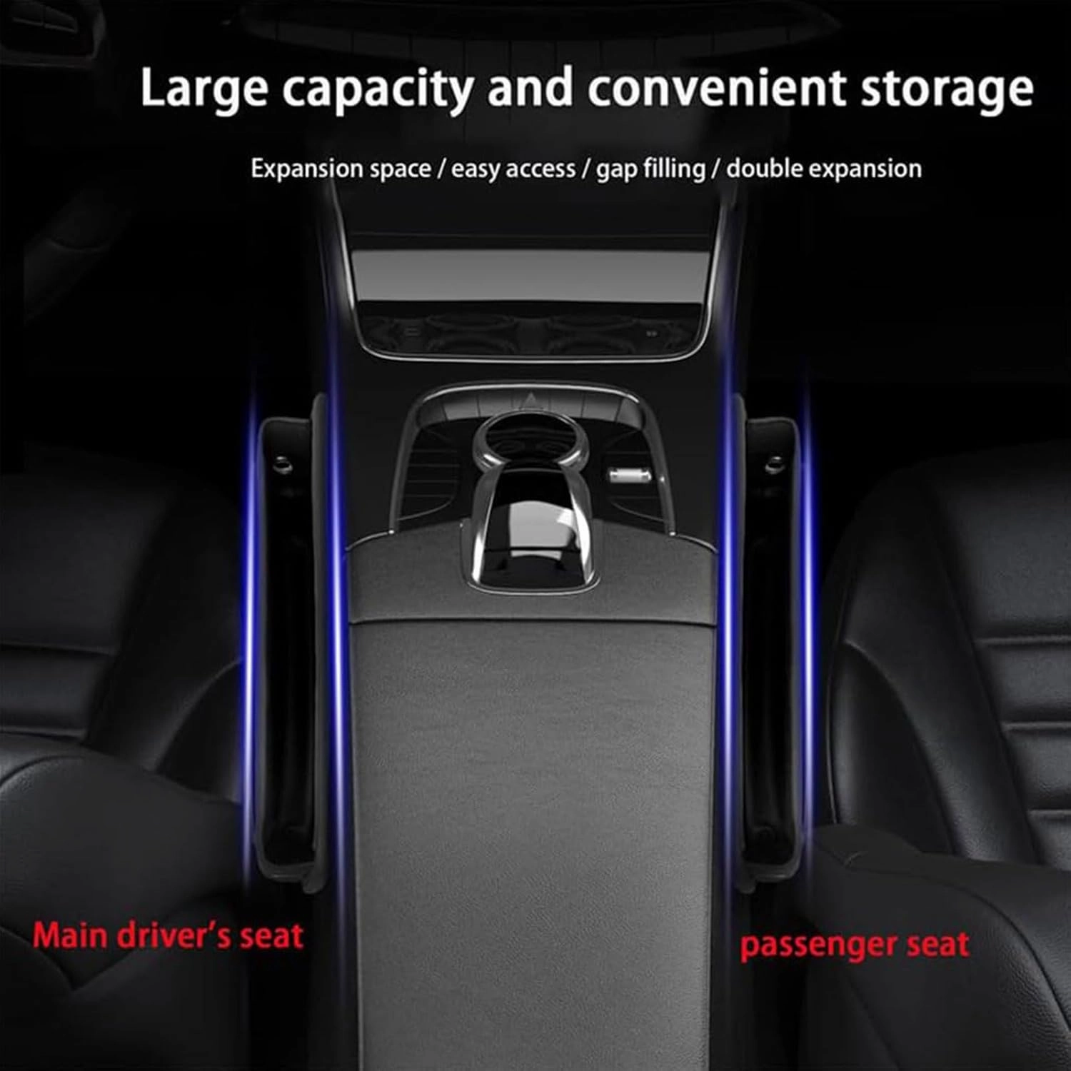Car Seat Storage Box for Mitsubishi Lancer Outlander, Series Car Seat Gap Organizer Seat Side Bag Reserved Charging Cable Hole Car Accessories,Black-A