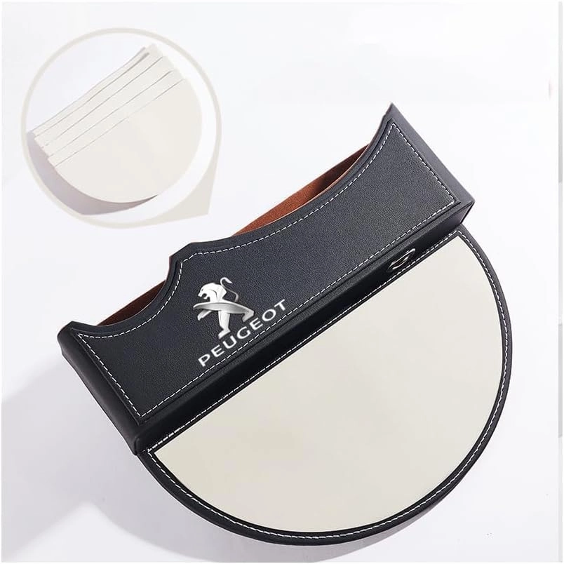 Car Seat Storage Box for Peugeot 408 4008 308 208 301 508L 5008 206 Series Car Seat Gap Organizer Seat Side Bag Reserved Charging Cable Hole Car Accessories,One Piece-Brown