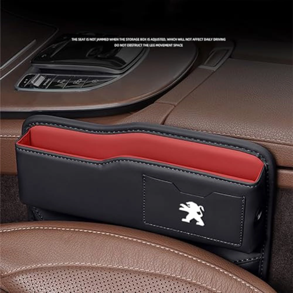 Car Seat Storage Box for Peugeot 5008 4008 308 408 508L 2008 3008 Series Car Seat Gap Organizer Seat Side Bag Reserved Charging Cable Hole Car Accessories,B