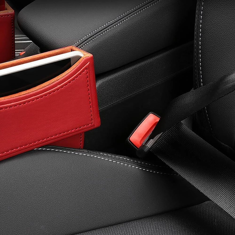 Car Seat Storage Box for Suzuki SX4 Vitara Swift AltoJimny S-Cross Ignis Series Car Seat Gap Organizer Seat Side Bag Reserved Charging Cable Hole Car Accessories,One Piece-Black