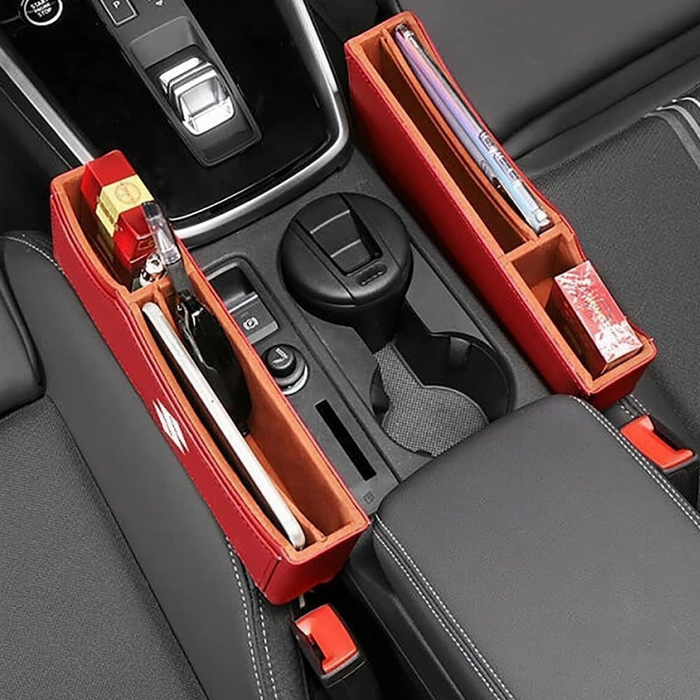 Car Seat Storage Box for Suzuki SX4 Vitara Swift AltoJimny S-Cross Ignis Series Car Seat Gap Organizer Seat Side Bag Reserved Charging Cable Hole Car Accessories,One Piece-Black