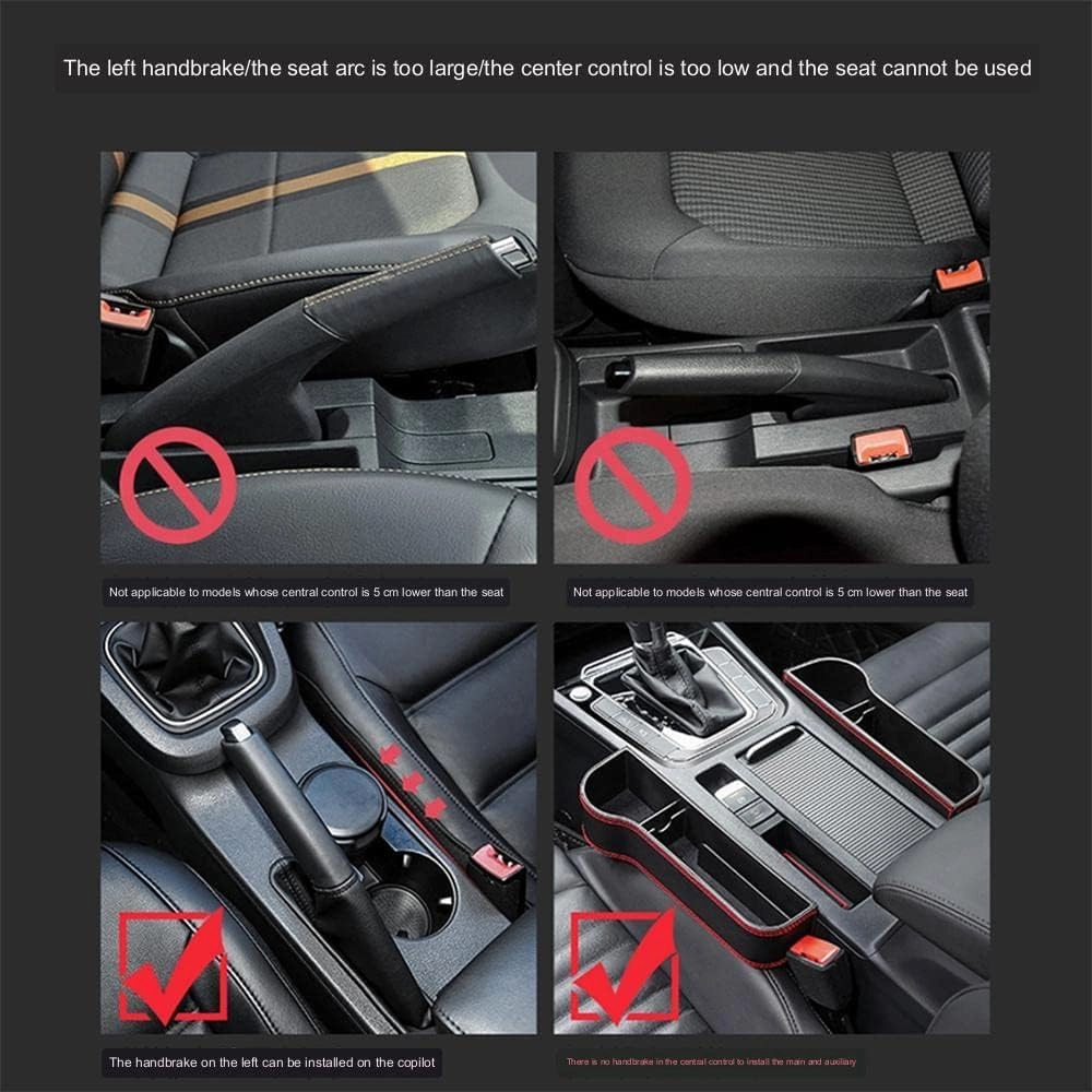 Car Seat Storage Box for Volvo V40 V60 V90 Series Car Seat Gap Organizer Seat Side Bag Reserved Charging Cable Hole Car Accessories, Two Pieces-Orange