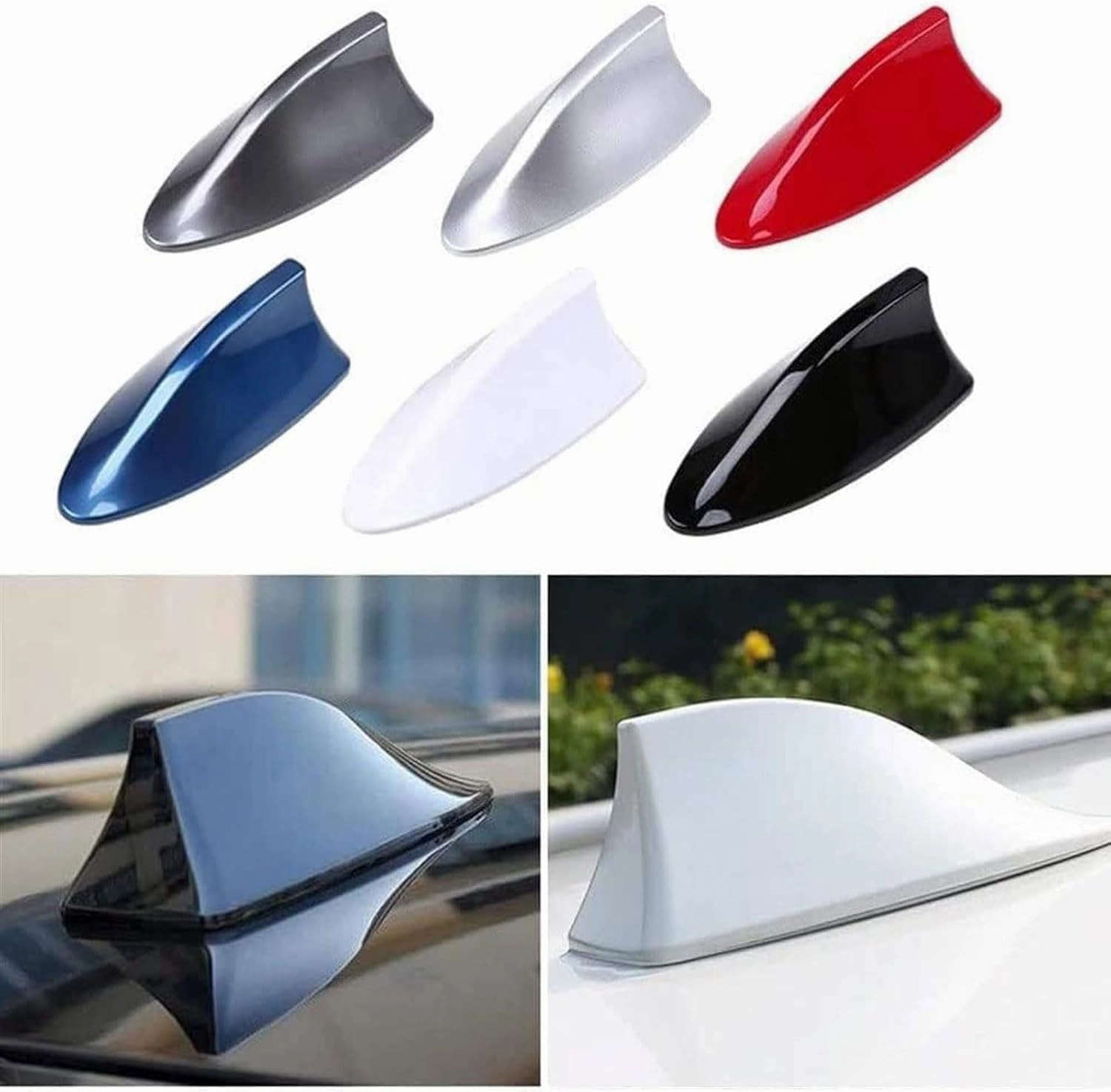 Car Shark Fin Antenna Cover for Buick Excelle GT 2014-2024,Vehicle Shark Fin Shape Cover with Adhesive Tape, Antenna Replacement Fits Most Cars,White