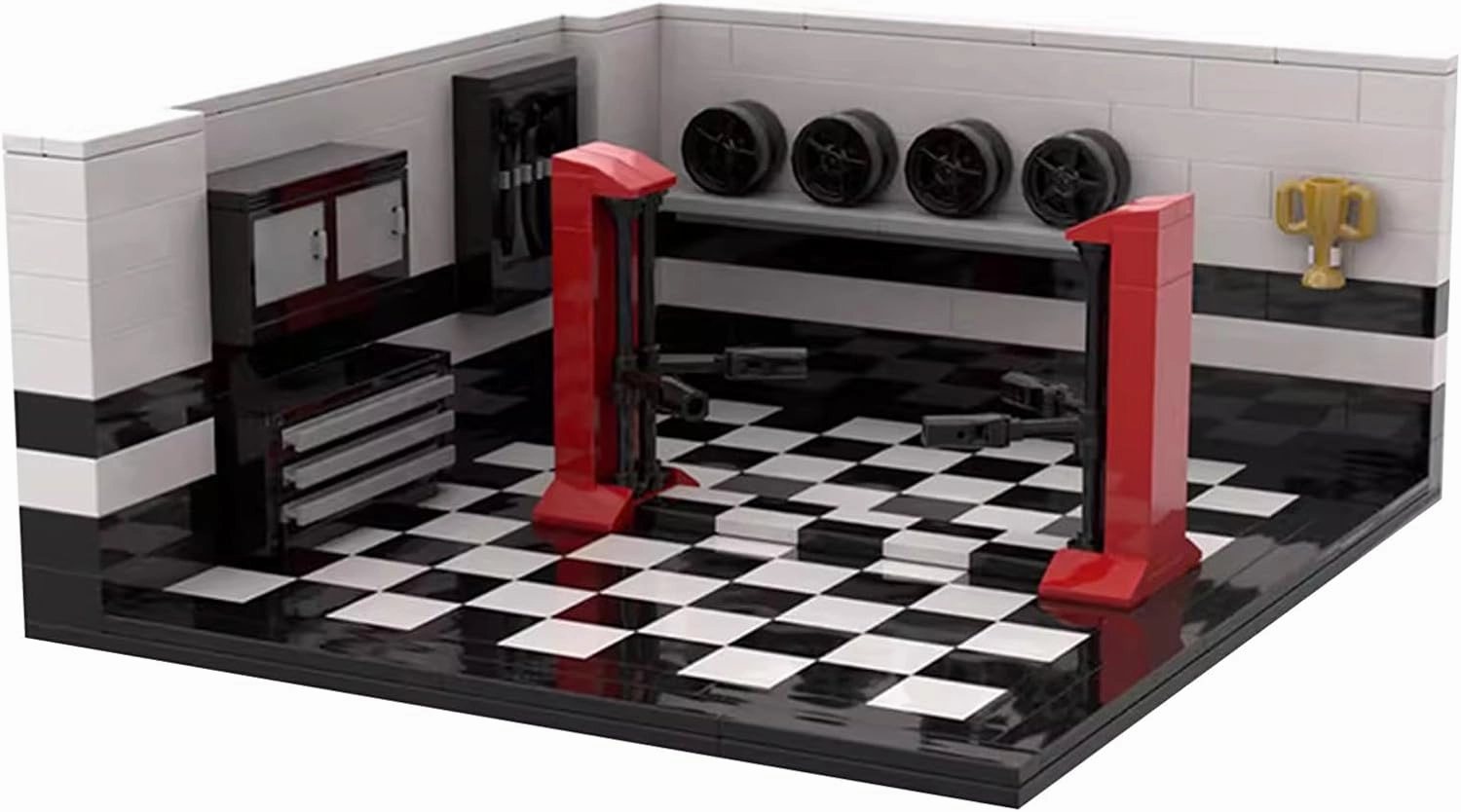 Car Showroom Building Blocks Set,Compatible with Custom Car Garage 60389,Parking Champion Car Display Garage Model Toy Set,315 Pcs Gifts for Car Lovers