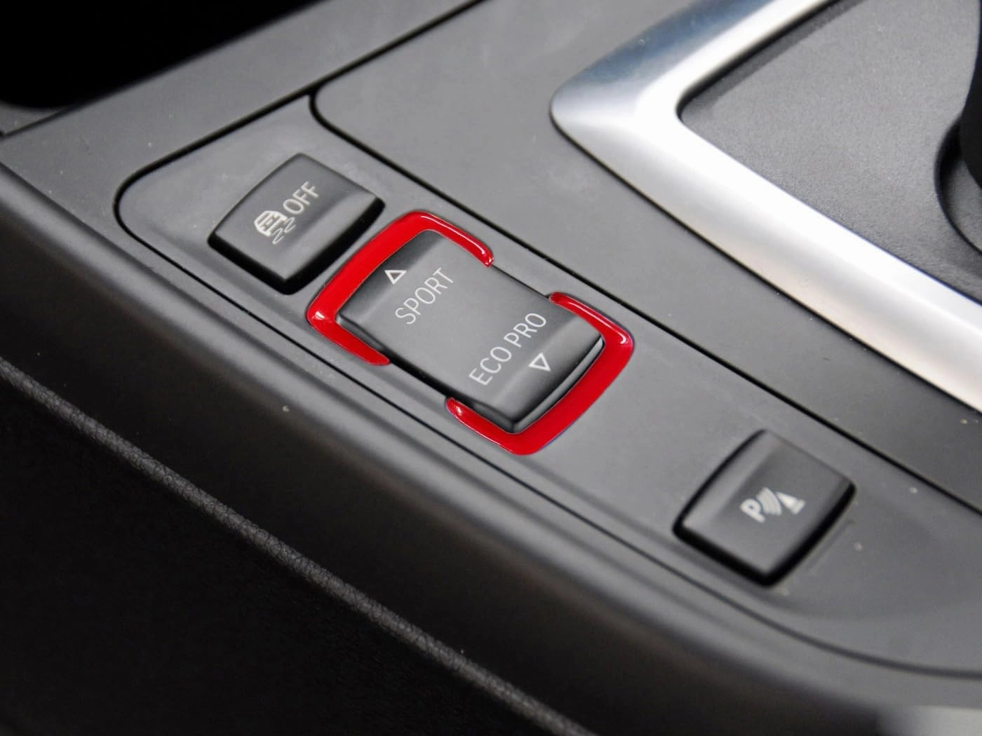 Car Sport Eco Pro Drive Mode Switch Button Frame Replacement for BMW 1 2 3 4 Series F20/F21 F22/F23 F30/F31/F34 F32/F33/F36(Red)