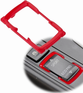 Car Sport Eco Pro Drive Mode Switch Button Frame Replacement for BMW 1 2 3 4 Series F20/F21 F22/F23 F30/F31/F34 F32/F33/F36(Red)