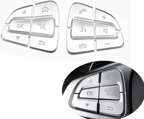 Car Steering Wheel Buttons Trim Cover Sticker for 2015-2019 Mercedes Benz C Class W205 GLC Class