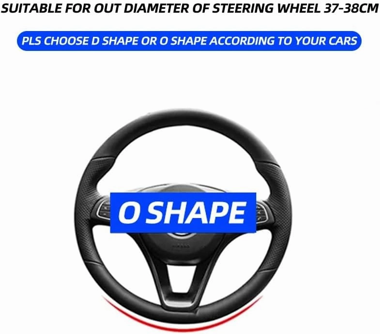 Car Steering Wheel Cover for Mitsubishi Outlander 2018-2021, Leather, Non-Slip, Breathable, Logo, B-O Type