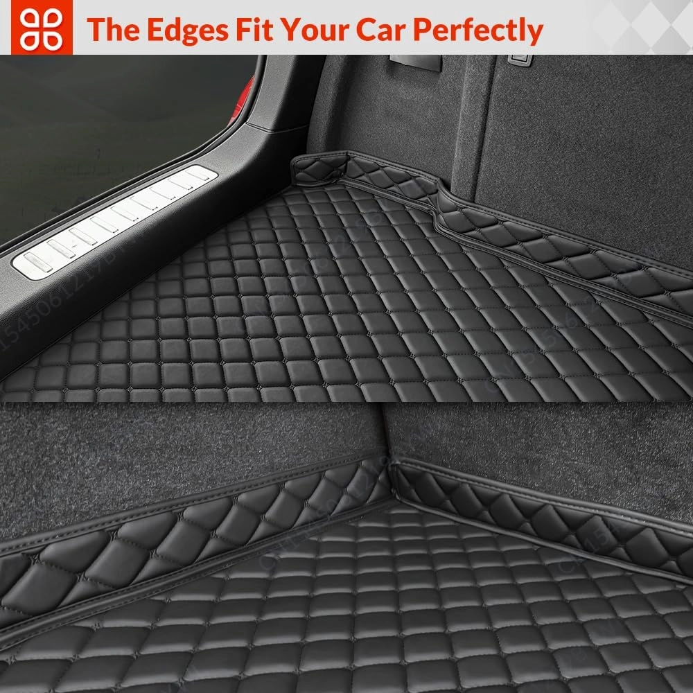 Car Trunk Mat for Borgward BX7 6-Seat 2016 2017, Custom Fit PU Leather Cargo Liner, All-Weather Waterproof Rear Trunk Liner Protector, Auto Interior Accessories