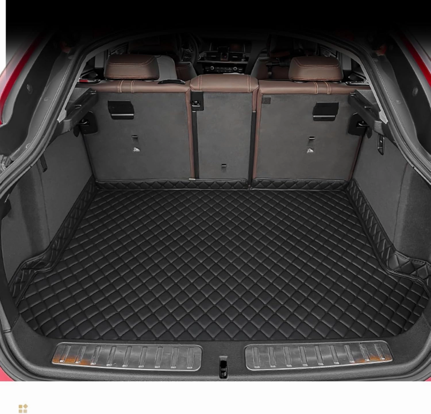 Car Trunk Mat for Borgward BX7 6-Seat 2016 2017, Custom Fit PU Leather Cargo Liner, All-Weather Waterproof Rear Trunk Liner Protector, Auto Interior Accessories